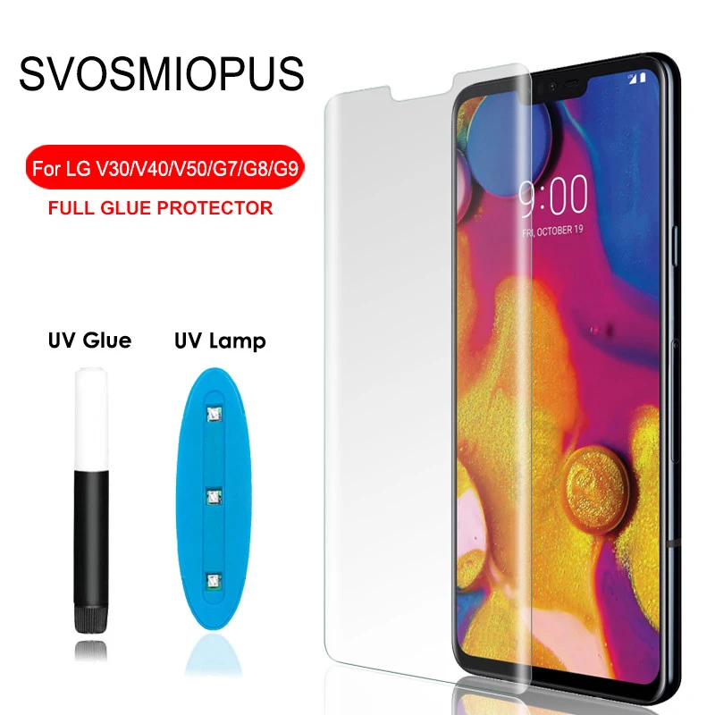 Изогнутое закаленное 3d-стекло для LG V30 V40 G7 G8 G9 V50 ThinQ защитная пленка экрана с УФ