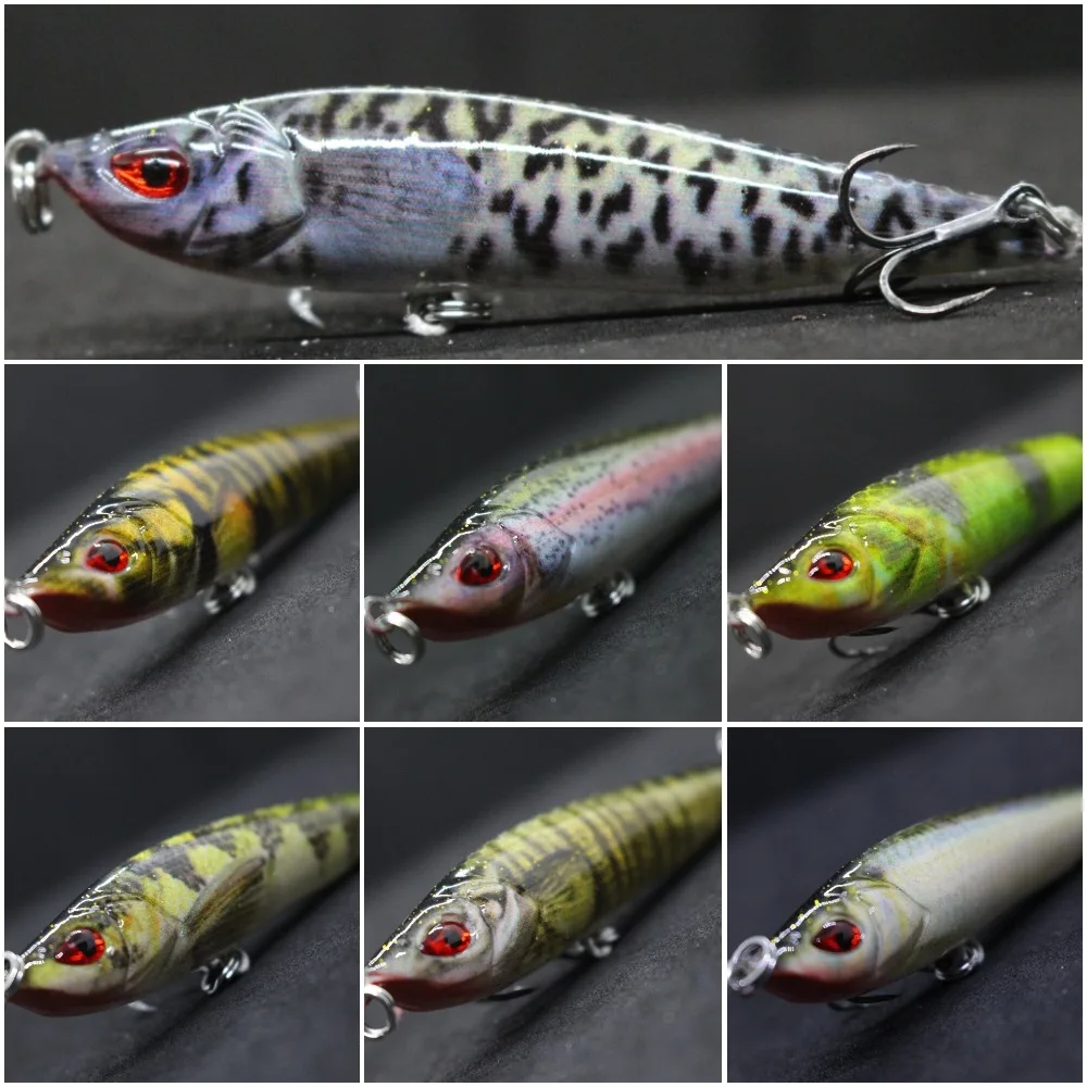 Wlure 8cm 14.5g Realskin Lifelike Painting Minnow Jigging Hard Bait