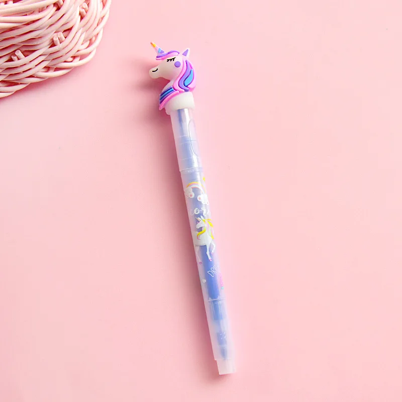 Единорог highligther ручка двуглавый флуоресцентный Doodle ручка Milkliner цвет ful конфеты цвет маркеры подарок канцелярские принадлежности - Цвет: blue