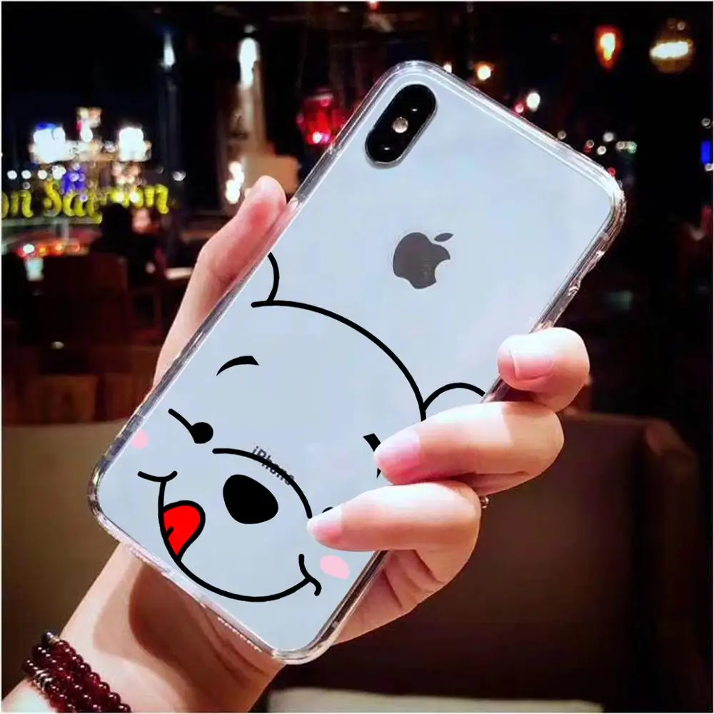 

Cute Cartoon Winnie Pooh Piglet Clear Silicone Soft TPU Case For iPhone X XR XS Max 8 7 6 6S Plus 5 5S SE Case Funny Cover Coque