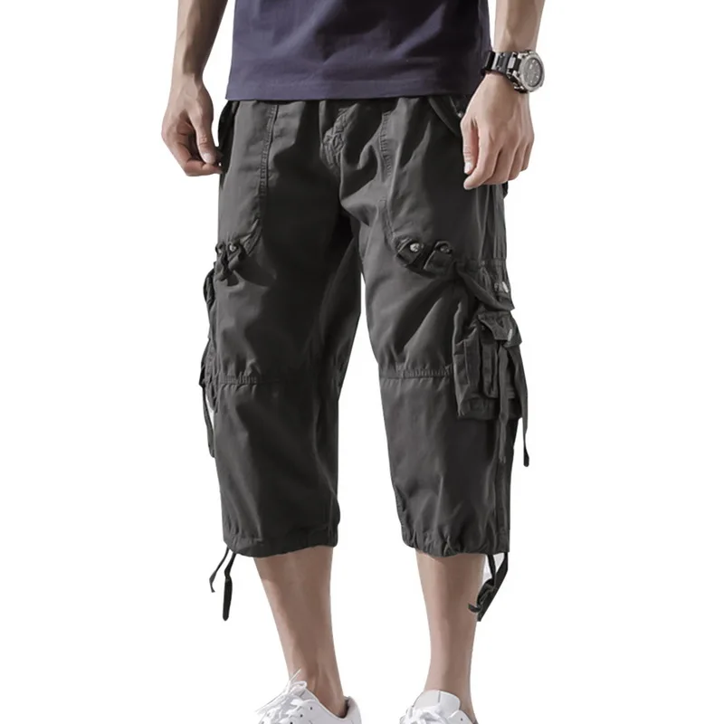 Dark Gray MJARTORIA, мужские шорты Карго, крутые, камуфляжные, летние,, хлопковые, повседневные, мужские, короткие штаны, брендовая одежда, камуфляж, мужские карго шорты - Цвет: Dark Gray