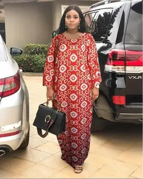

2019 Fashion African Dashiki Long Dresses For Women Short Sleeve Casual Print African Clothes