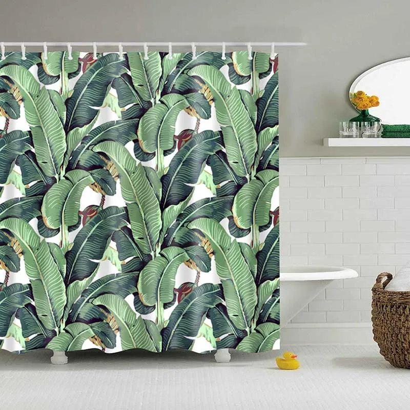 Зеленые тропические растения занавески для душа s ванная комната полиэстер водонепроницаемый занавески для душа листья печать занавески s для ванной душ - Цвет: 05