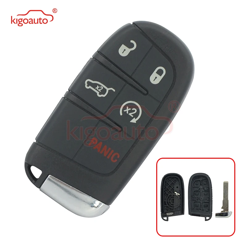 Kigoauto M3N-40821302 Smart key shell cover 5 button for Chrysler 300 Dodge Charger Dart 2011 2012 2013 2014 replacement case