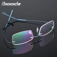 IBOODE мужские и женские очки для близорукости женские мужские близорукие очки унисекс бескаркасные очки для близоруких квадратные металлические очки