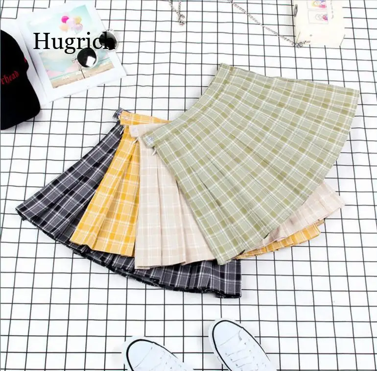 

Women Pleat Skirt Harajuku Preppy Style Plaid Skirts Mini Cute Japanese School Uniforms Ladies Jupe Kawaii Skirt