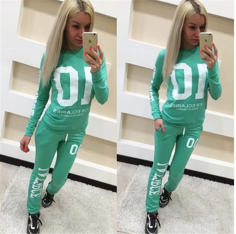 Ceny SZMALL najnowsze z literami damskie bluzki bluzy spodnie aktywne damskie z długim rękawem znosić jesień Streetwear zestaw dla pani