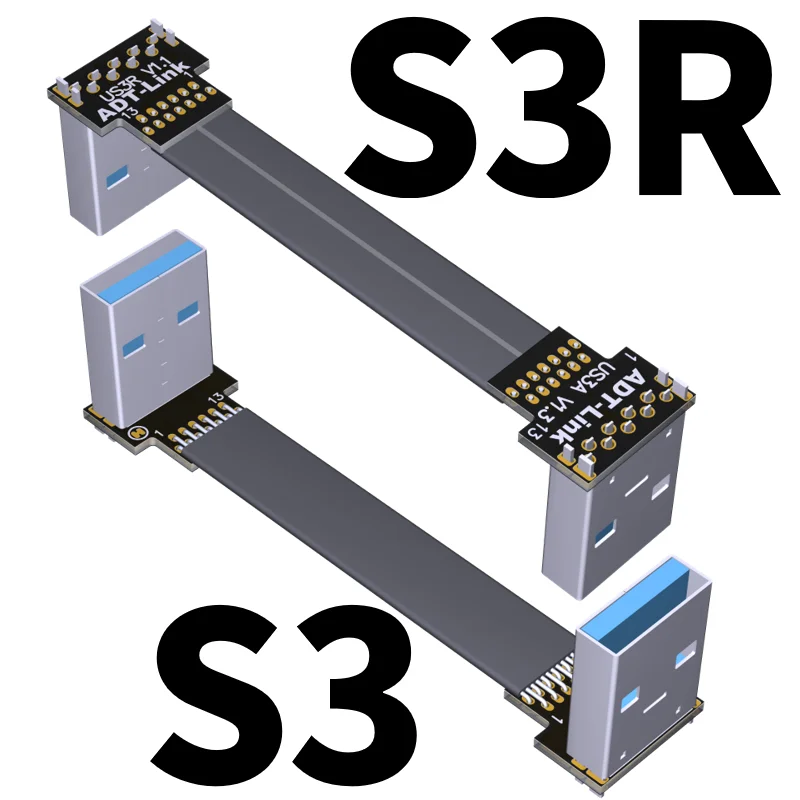 USB 3.0 male to male female to female ultra-thin FPV flat Ribbon extension cable A A double angle custom
