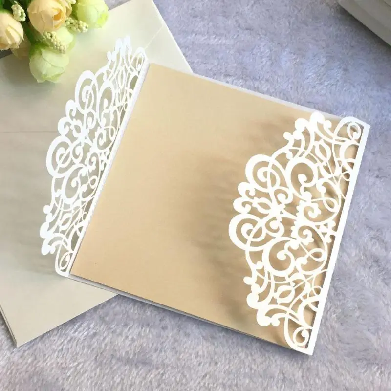 10pcs Vertical Laser Cut Butterfly Invitations Cards Kits for Wedding Decoration Bridal Shower Birt - 4.00046E+12