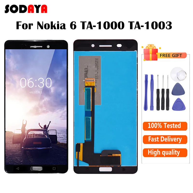 5 &quotдля Nokia 6 N6 ЖК-дисплей с сенсорным экраном дигитайзер панель в сборе для TA-1021