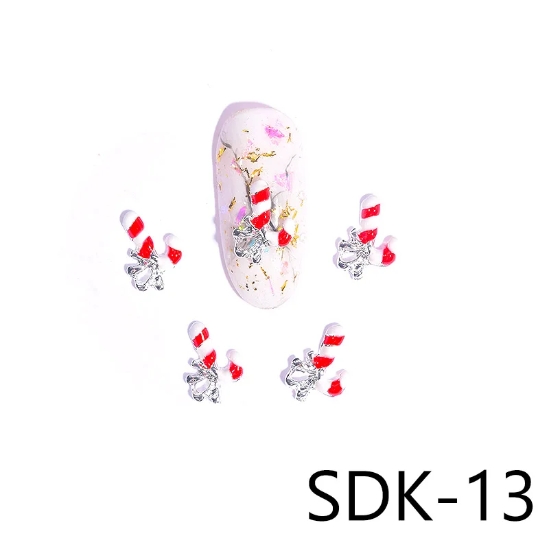 SDK13(5pcs) 5 шт/лот рождественский стиль сплав для дизайна ногтей украшения Санта Клаус-Снеговик-носки-олень-дерево-колокольчики-подарки аксессуары из сплава для самостоятельного изготовления SD2 - Цвет: SDK13(5pcs)