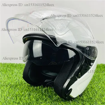 

3/4 Motorcycle Helmet Open Face Double Lens Shoeii X14 J-cruise Gloss Whitee Riding Motocross Racing Motobike Helmet