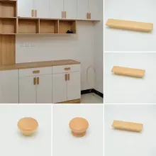 Modern Beech Wooden Handles For Cabinet And Wardrobe Drawer Handle Drawer Dresser Door Knobs Cupboard Knob Furniture Accessories