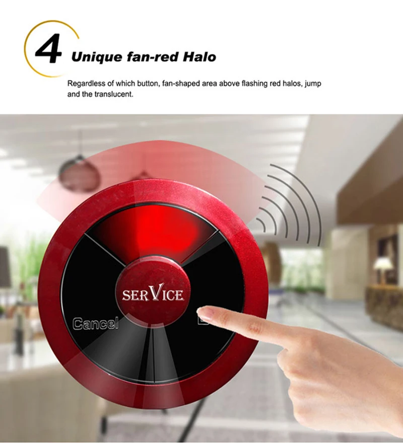 50 шт. высокое качество 1Key водонепроницаемый беспроводной Ресторан черная кнопка вызова, гостевая система вызова официанта кнопка вызова