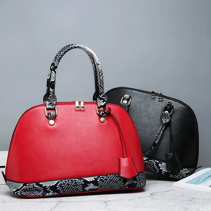 

New Style Boutique WOMEN'S Bag Europe And America Fashion Embossed Snakeskin Shell Handbag Large Capacity Crossbody Bag