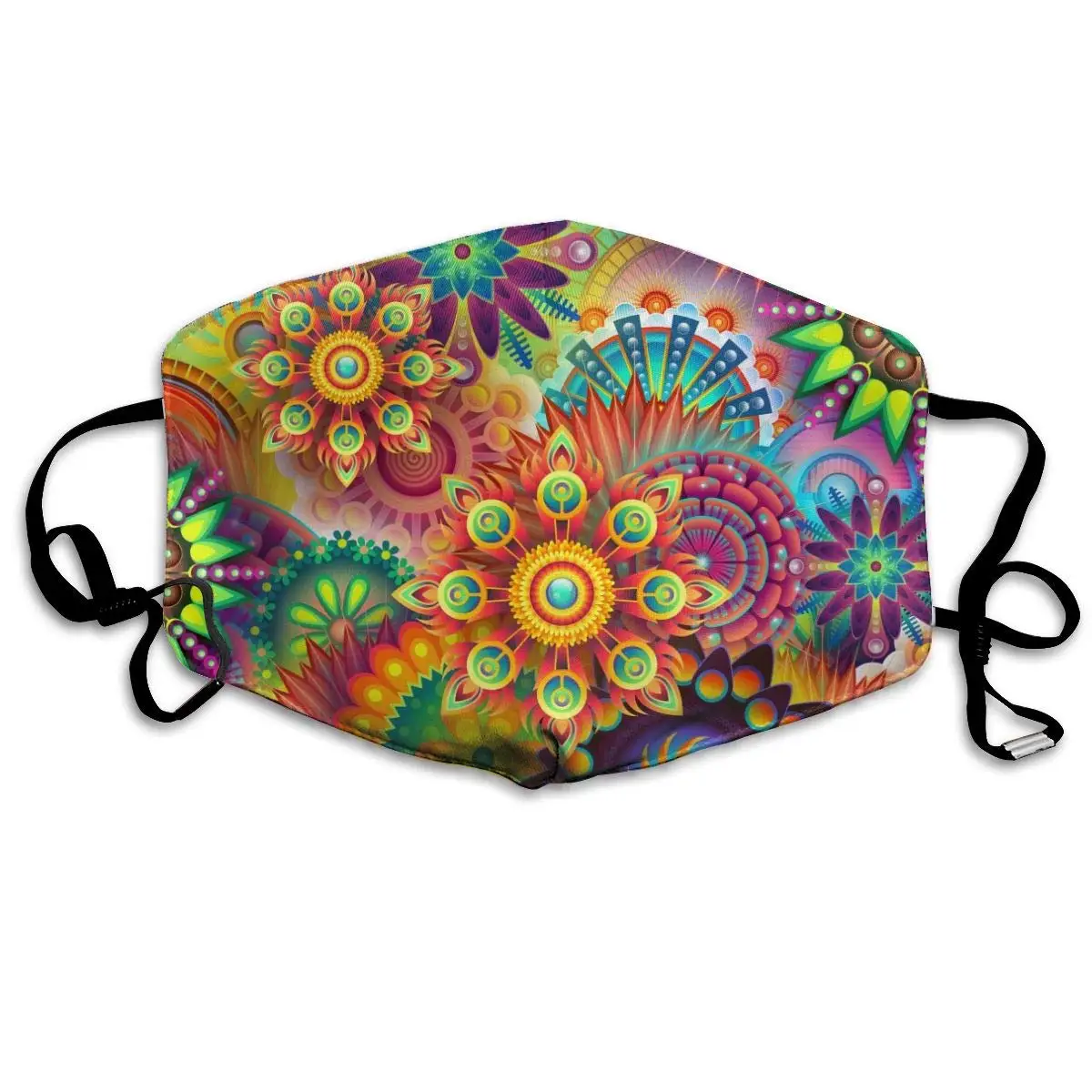 

NiYoung Breathable Anti Dust Mouth Mask with Adjustable Earloop, Warm Windproof Reusable Washable Half Face Mask, Psychedelic