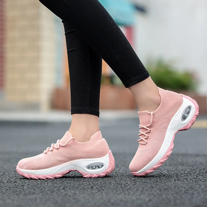 

Fly Woven Casual Women's Running Shoes Socks Shoes Rocking Shoes Shoes New Style Athletic Shoes Large Size