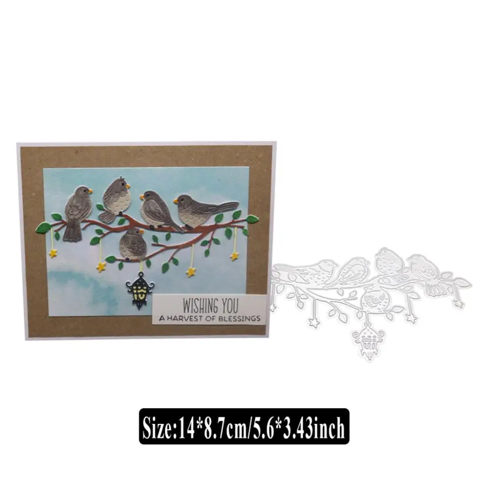 

Birds on the Branches Cutting Dies for Card Making, URYKE Die Cuts Stencil Metal Pattern Template for DIY Embossing Scrapbooking