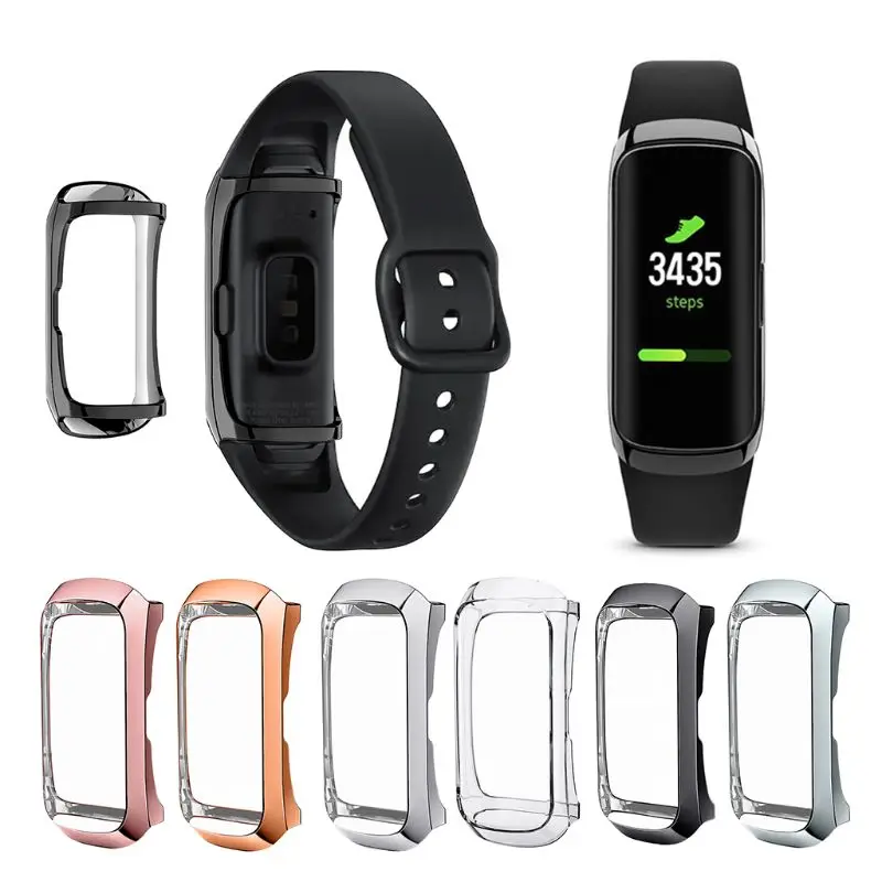 

360 Degree TPU Protector Protective Case Cover for Samsung Galaxy Fit SM-R370 Smart Bracelet Watch Plating Shell Accessories