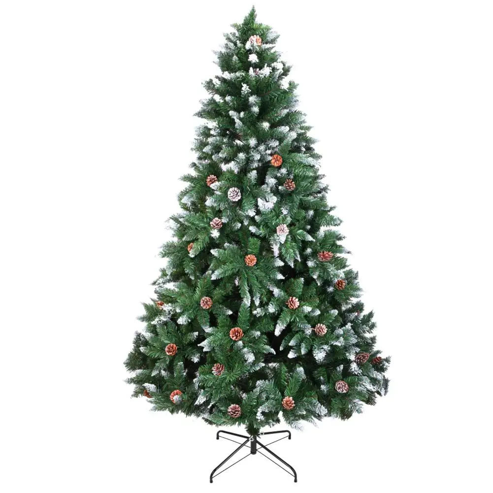 

Artificial Christmas Tree Plastic Christmas Decoration Frame 1350 Branch Spray White Tree Plus Pinecone Christmas Family