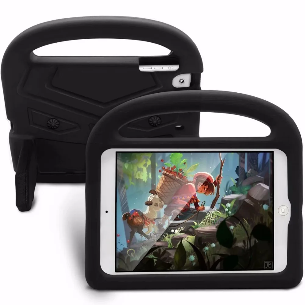 black Для Apple iPad Mini1/2/3/4 EVA пены противоударный чехол для iPad Mini 1 2 3 4 Funda Coque дети Стенд защитный чехол - Цвет: black