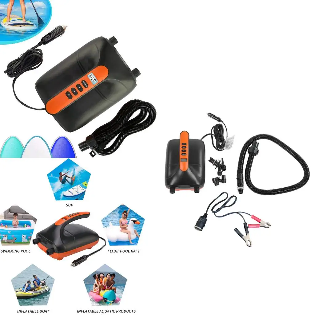 Electric Inflation Pump 12V Quick-Fill Smart Inflate Deflate Air Pump 20PSI for Inflatable Boats Kayaks Pools Airbeds