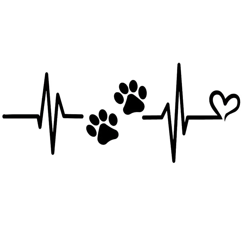 Автомобильная наклейка для сердцебиения Liveline Love Dog Paw Pet тематическая Наклейка на