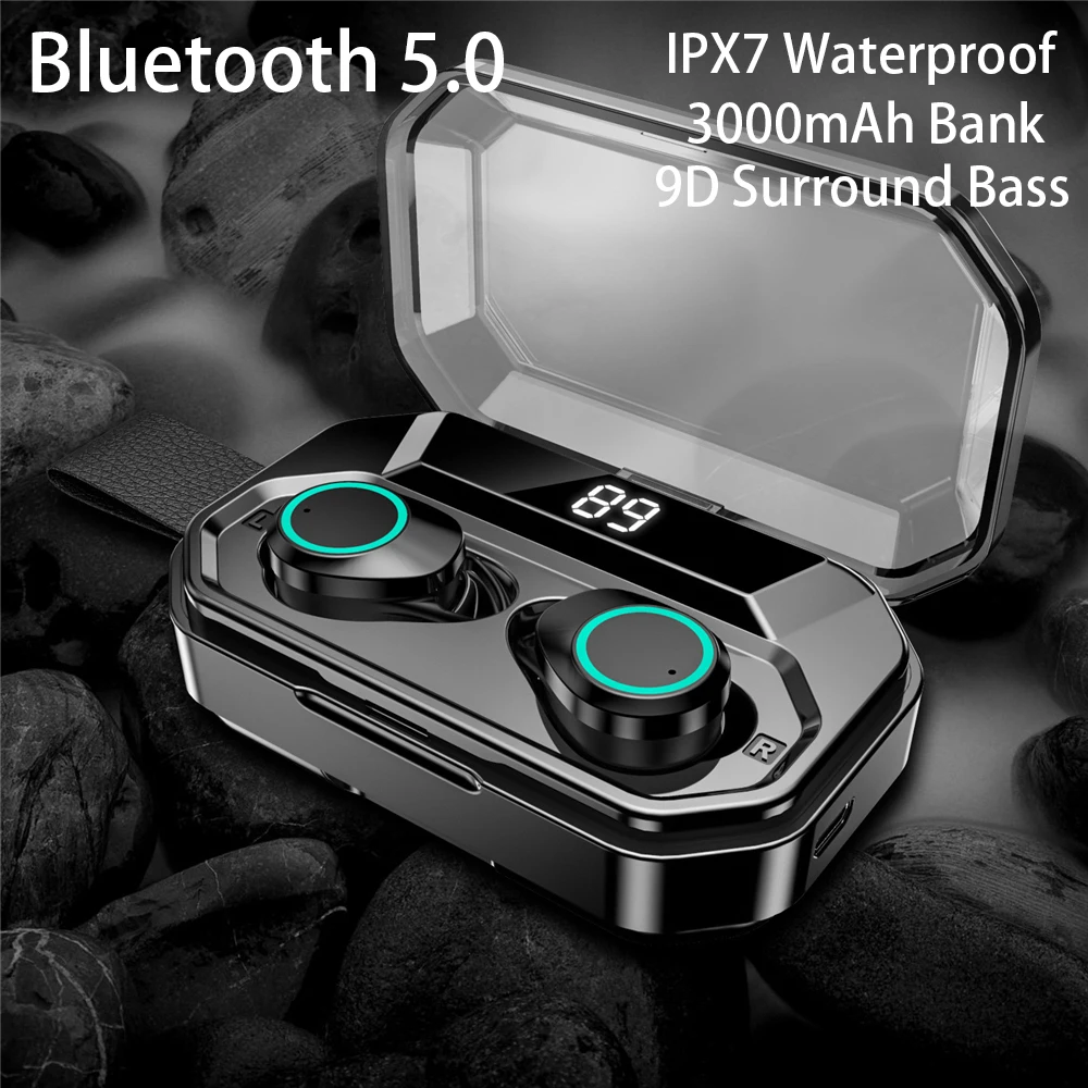 TWS Blutooth V5 0 Earphone Wireless Mini Earbuds Stereo Sport Headset Headphone audifonos para celular Elair LED Dispay nanopods