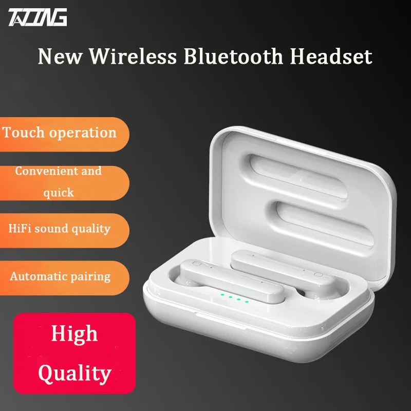 TATING NEW Bluetooth Earphone Wireless Earphones Touch Control Earbuds 3D Surround Sound Blutooth 5 0 HiFi earbuds