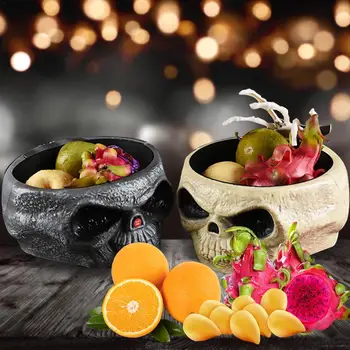 

Candy Bowl Ghost Hand Fruit Plate Controlled Induction Skull Growing Ornaments for Halloween Party Decorations