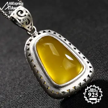 

S925 Sterling Silver Israel Amber Pedants Artisan Baltic Antique Pattern health rich lithuania Chalcedony