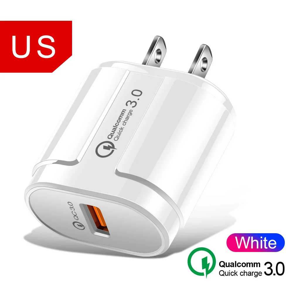 Быстрая зарядка 3,0 быстрое зарядное устройство USB Портативная зарядка QC 3,0 зарядное устройство для мобильного телефона IPhone samsung Xiaomi huawei EU US UK Plug