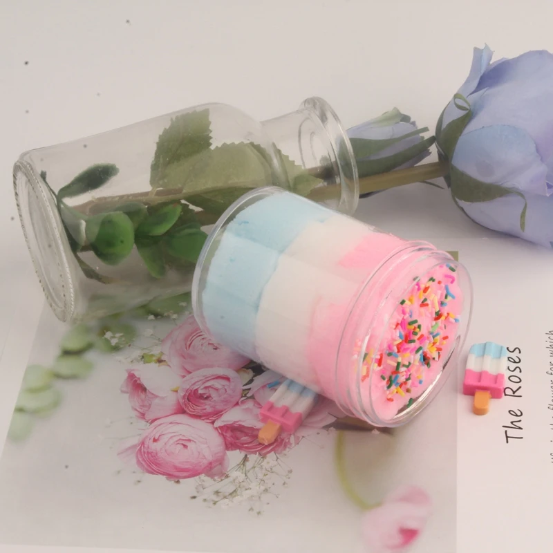 Слайм игрушки DIY трехслойная цветная ледяная глина слайм детские игрушки шелковые грязевые слизи амулеты со слизью контейнер коробка игрушки для детей