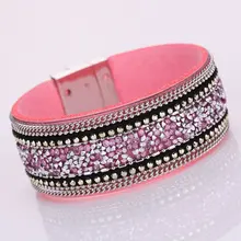 Plated Fashion Cool Bracelet Velvet Drilling Bracelet Wrist Women Girlfriends Colorful Bracelets Gift Jewelry Femme New