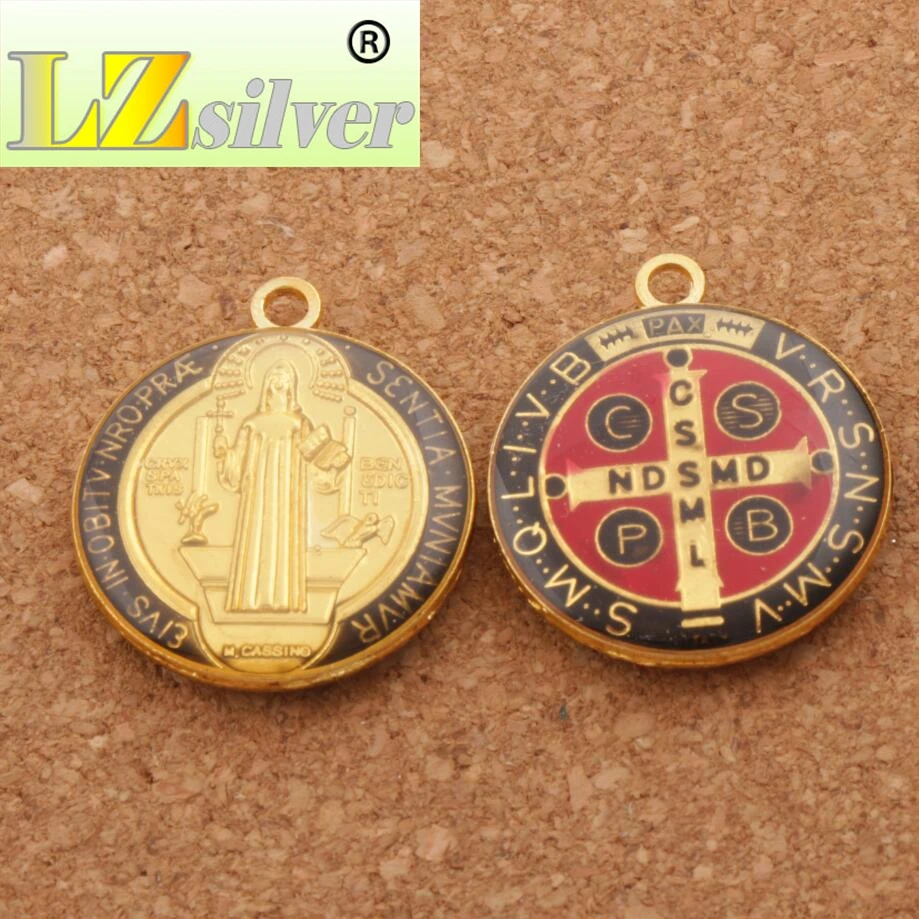Gold, Silver and Colored Enamel Saint Benedict Medals