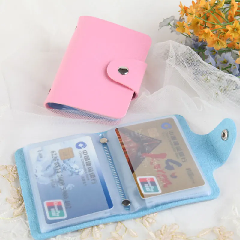 

Portable Card Holder Bag Women Men PU Leather Wallet Credit Card Case Business ID Bank Cards Storage Pouch Small Change Bag
