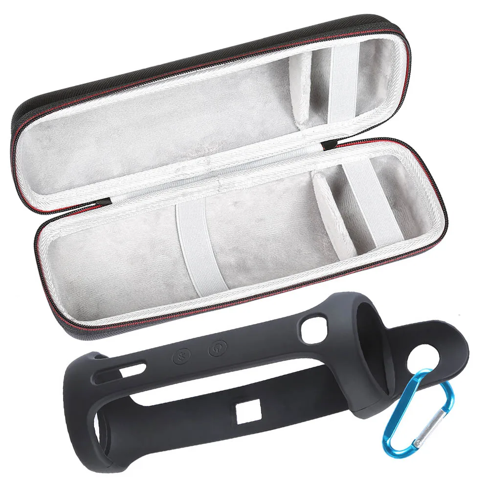 Gray and Silicone 2 в 1 жесткий EVA на молнии сумка для хранения+ Мягкий силиконовый чехол для JBL Flip 5 Bluetooth Колонка для JBL Flip5 динамик - Цвет: Gray and Silicone