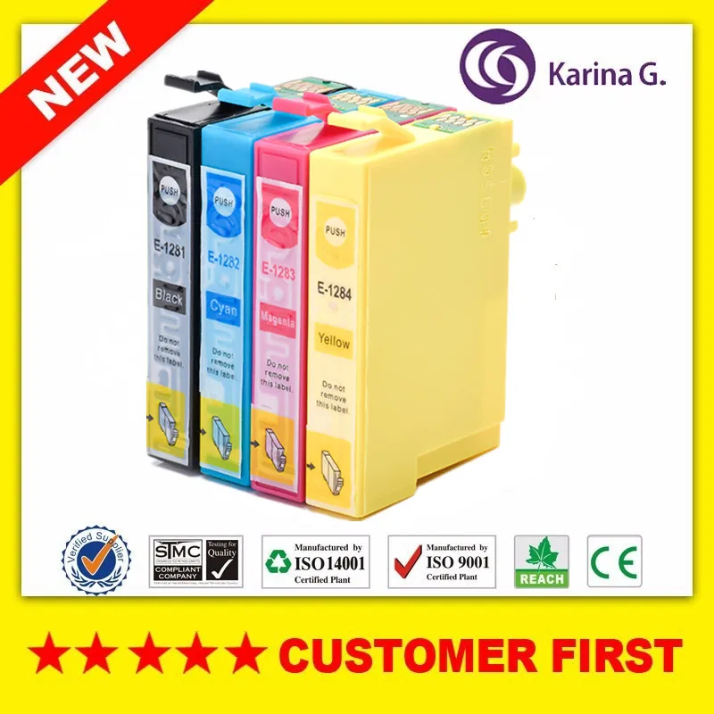 Совместимый чернильный картридж для Epson T1281 T1282 T1283 T1284 Stylus S22 SX125 SX130 SX230 SX235W Office BX305F