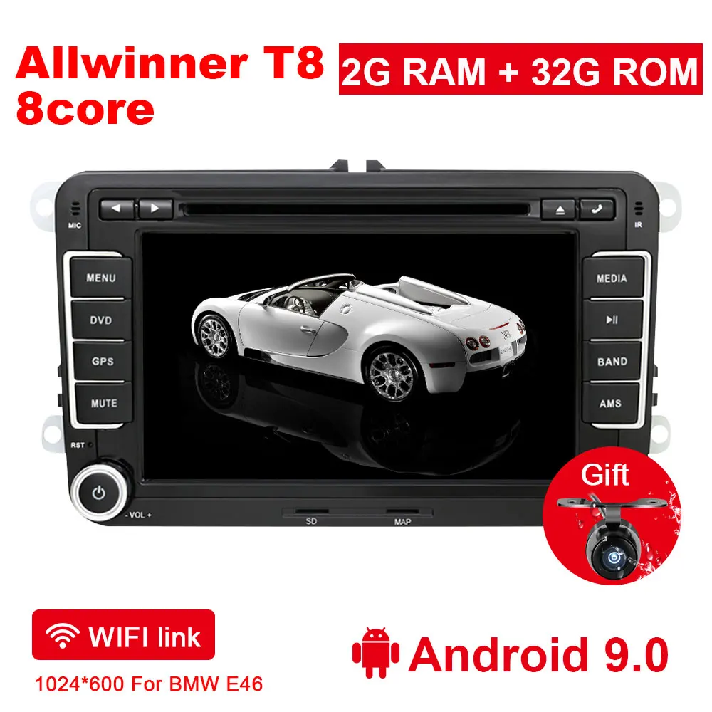 2G 32G Android 9.0 Eunavi 2 Din Android 9,0 автомобильный dvd-плеер аудио радио gps navi для VW GOLF 6 Polo Bora JETTA B6 PASSAT Tiguan SKODA OCTAVIA - Цвет: 2G 32G Android 9.0