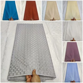 

new grey best African lace fabric polish material cotton high quality 6yards Nigerian fashion