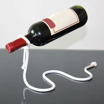 

Creative Craft Chain Magic Wine Rack 3D Suspended Alcohol Bottle Holder White Rope Wine Bottle Holder Home Kitchen Bar Tools