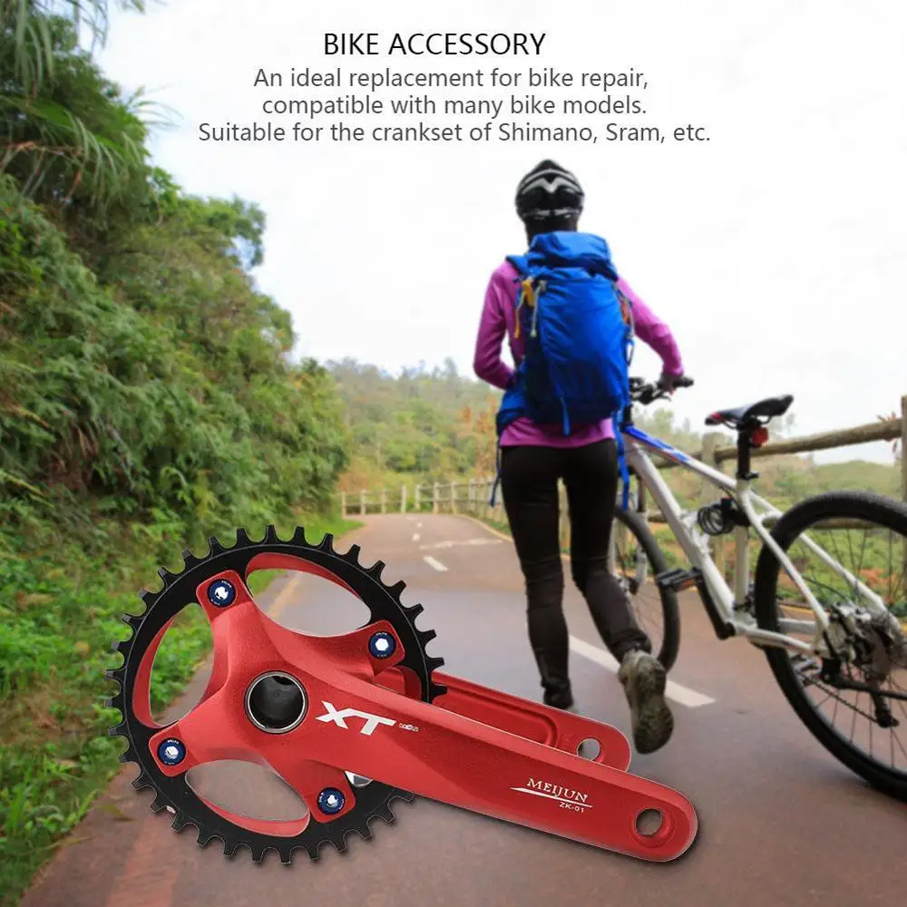Aluminum Alloy MTB Bike Crankset Hollow Tooth Plate Crank Arm Sprocket Bicycle Chain Wheel with Bottom Bracket Disk BCD