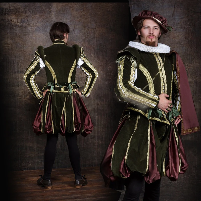 Косплэй diy мужские Tudor Средневековый Ренессанс Тудор Елизаветы костюм для