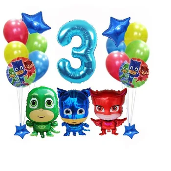 

Pj Masks Original toys Birthday Party Room Decoration Juguete Pj Mask Toy Anime Figures Balloons Kids Toys for Children boy