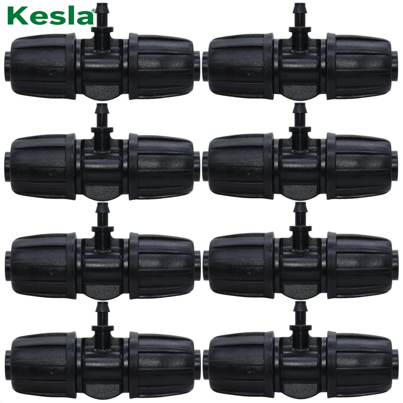 KESLA 10PCS 16mm 1/2'' PE Schläuche zu 4/7mm Schlauch T Stecker w/Gewinde Lock garten Bewässerung Wasser Adapter zu 1/4'' Micro Rohr
