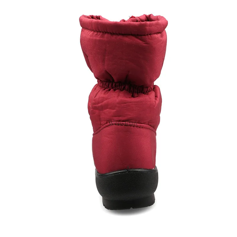 Зимние ботинки; женские ботильоны; теплые водонепроницаемые зимние ботинки с мехом внутри; обувь на платформе с молнией; красные ботинки; botas mujer invierno;