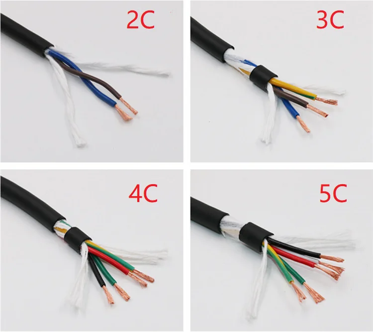 Квадратный 0,5 мм TRVV буксирный кабель 2 3 4 5 сердечник оболочка медный провод мягкий ПВХ изолированный силовой цепной провод сопротивление изгибу черный