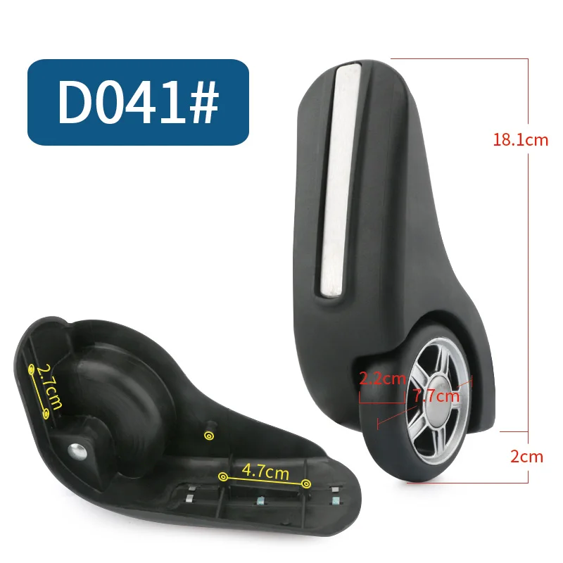 D041(2 Wheels)Black Luggage bag wheels suitcase accessorie repair password box casters suitcase parts replacement black luggage casters wheels - Цвет: D041(2 Wheels)Black