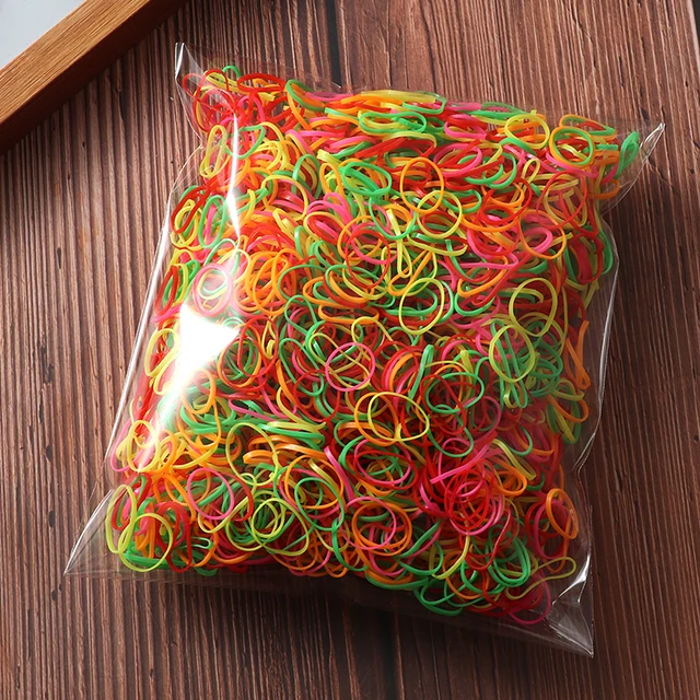2000pcs Girls Hair Bands Hair Accessories Nylon Rubber Band Elastic Headband Children Ponytail Gum Holder Bands Kids Ornaments opp bag-6