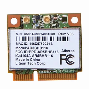 

Atheros AR5BHB116 AR9832 Dual band 300Mbps Wifi 802.11 a/b/g/n Wireless Half Mini PCI-E Card 2.4Ghz 5Ghz Notebook Wlan Adapter